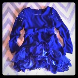 🆕ANTHROPOLOGIE RYU BLUE 👗 SMALL w/ tulle & bow